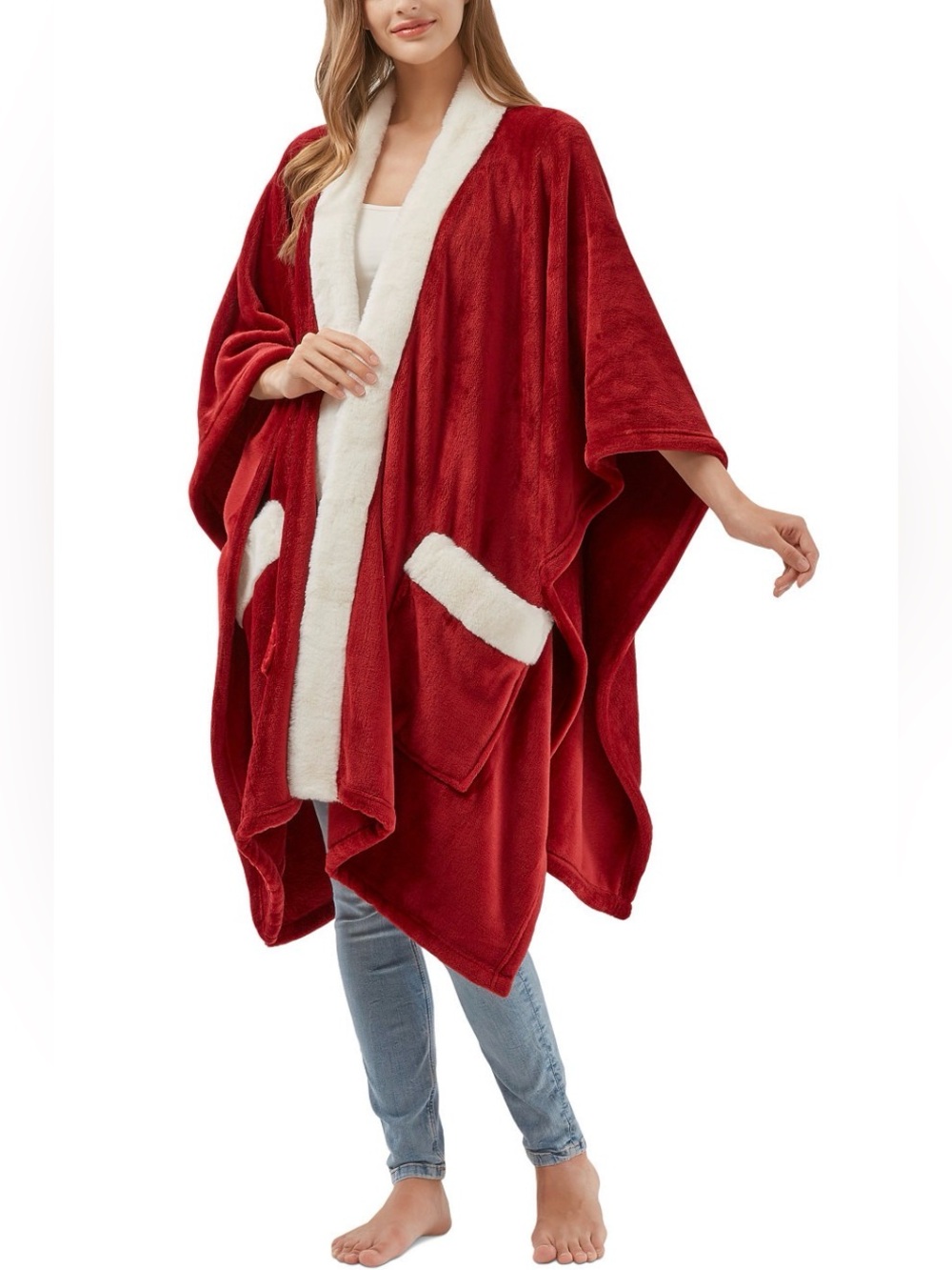 PREMIER COMFORT NWT Cozy Plush Body Wrap with Pockets. One Size 50” x 70”